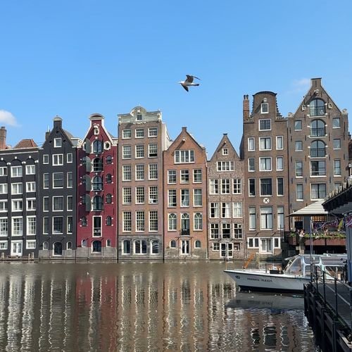 Canal Houses at the Damrak in Amsterdam