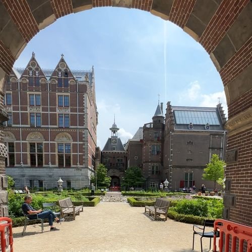 Garden of Rijksmuseum in Amsterdam