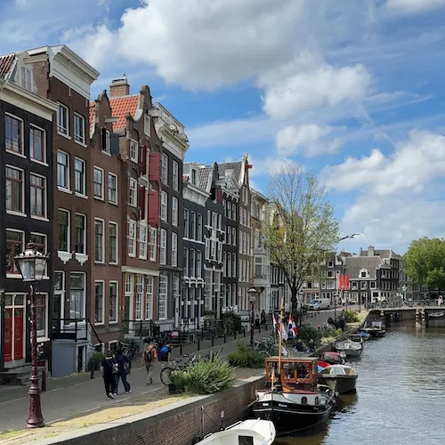 The Brouwersgracht in Amsterdam during a sunny day